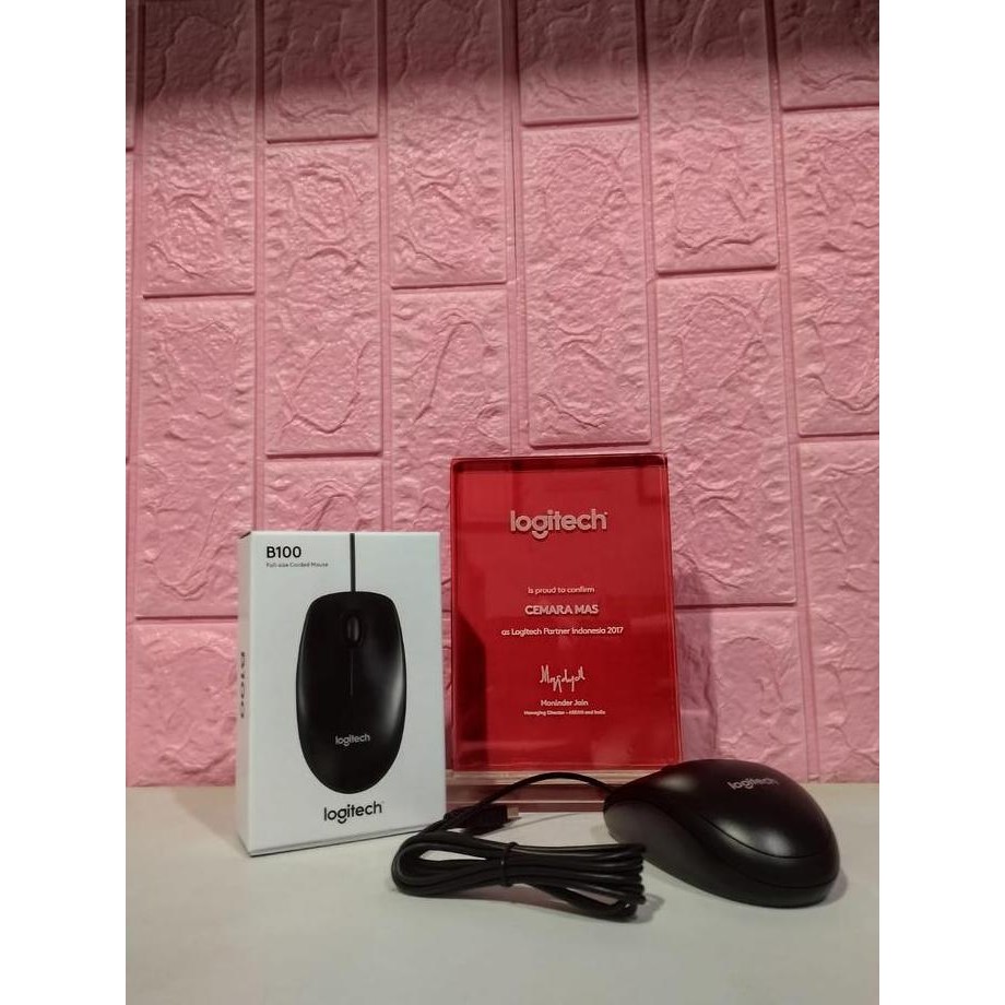promo mouse kabel logitech b100 original usb komputer