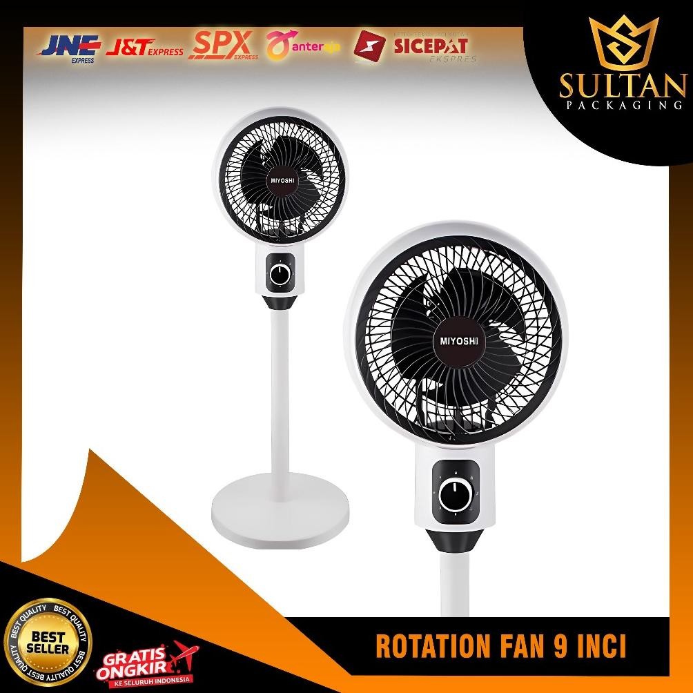 Terlaris Miyoshi Kipas Angin Berdiri 9 Inci Original / Air Cooler Rotator Murah Bergaransi Resmi