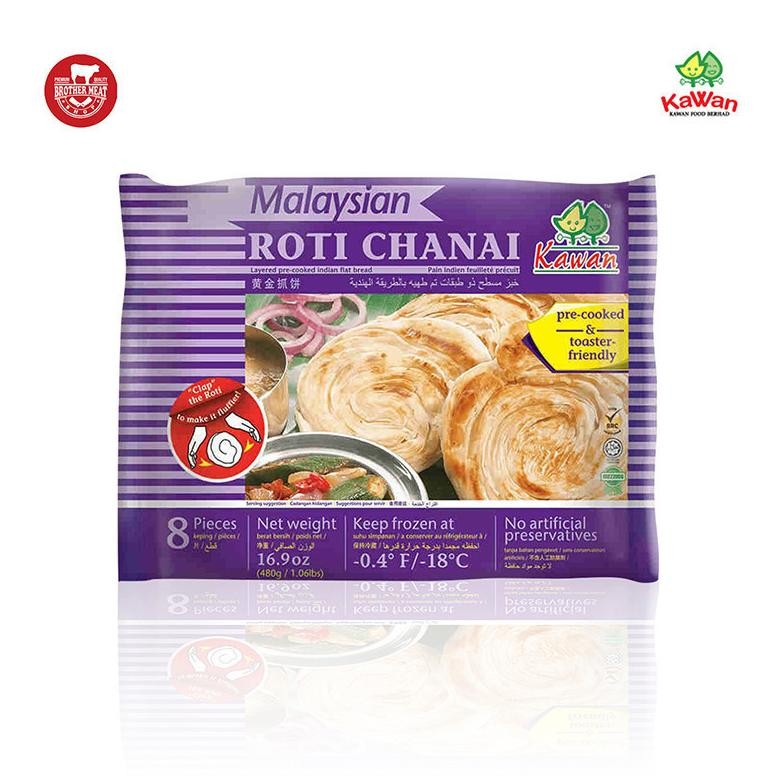 

Promoo!! KAWAN FOOD Malaysian Roti Chanai isi 8pcs 480gr / Roti Canai / Cane - Brothermeatshop