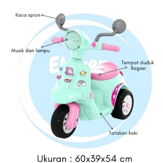 Mainan Mini Vespa Anak MB691 - Motor Kecil Dorong Toy Bike Termurah