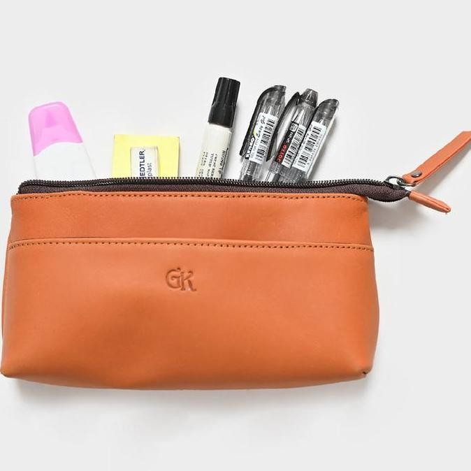 

original gk tempat pensil kulit asli - tempat alat tulis / pulpen eksklusif stylish