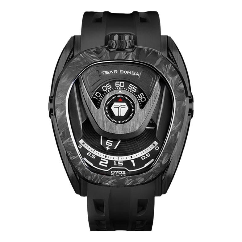 Terlaris Jam Tangan Pria Tsar Bomba Reactor Tb8213A-06 Interchangeable Automatic Black Rubber Strap