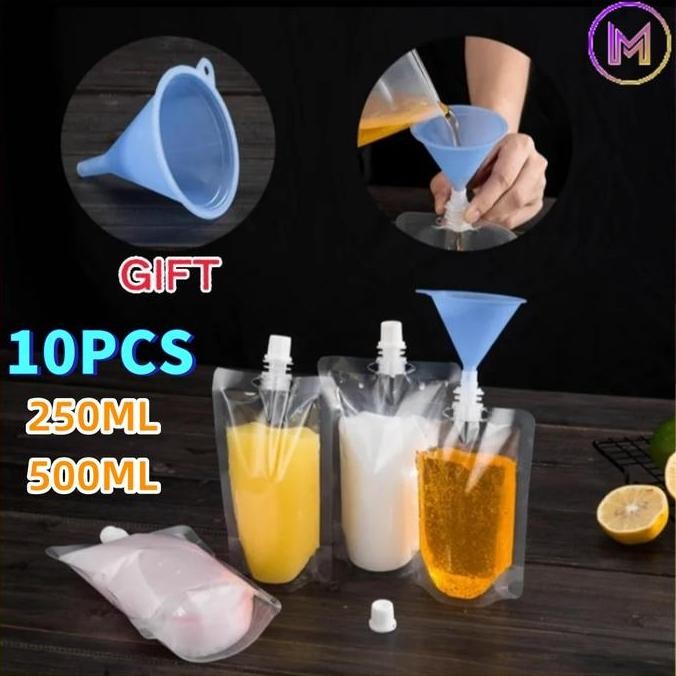 Vinnatsu 250/500Ml Standing Pouch Spout Standing Pouch Spout Pouch Minuman Kemasan Multifungsi Foodg