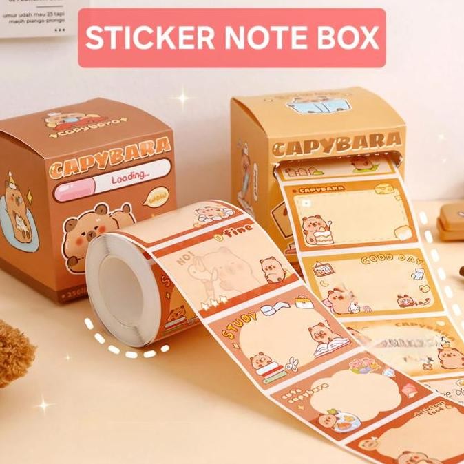

Stiker Note Box Label Nama Tag Sticker Stationary Alat Tulis Kantor Sekolah Lucu Capybara Panda