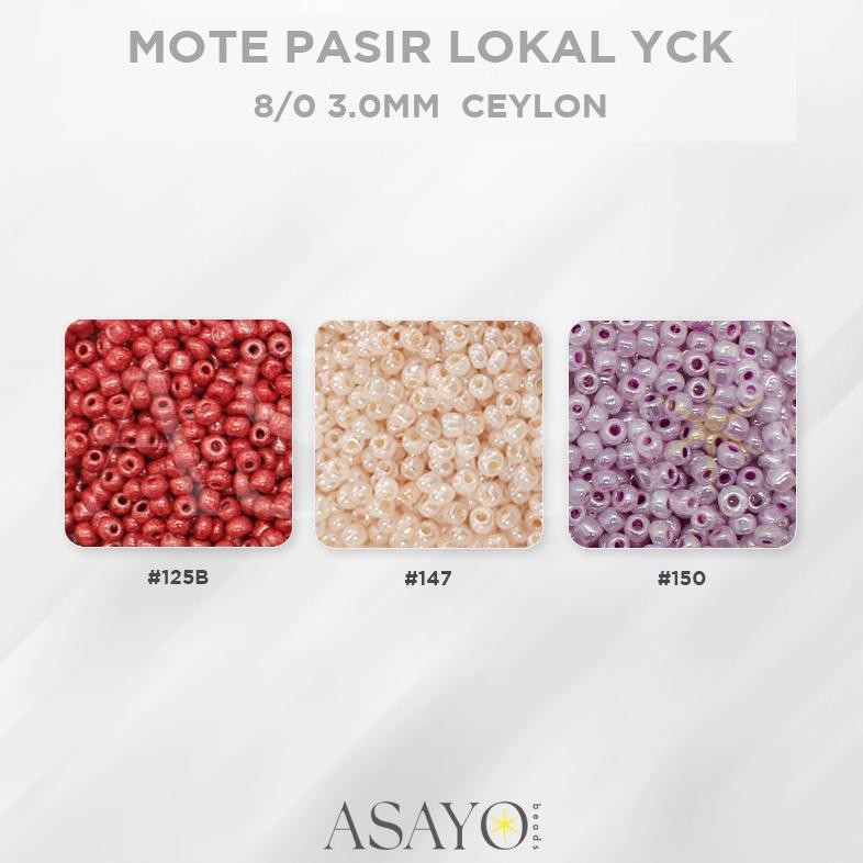 Terbaru Mote YCK 8/0 Ceylon Round Glass Beads Manik Pasir, 450gram 