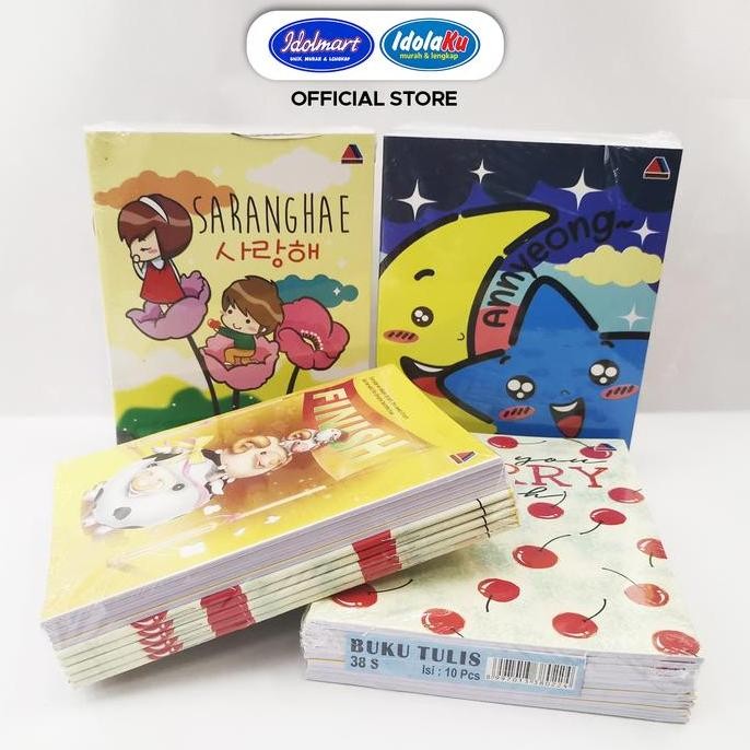 

Idolmart Buku Tulis Segitiga Isi 38 Lembar - 1 Pak Isi 10 Buku