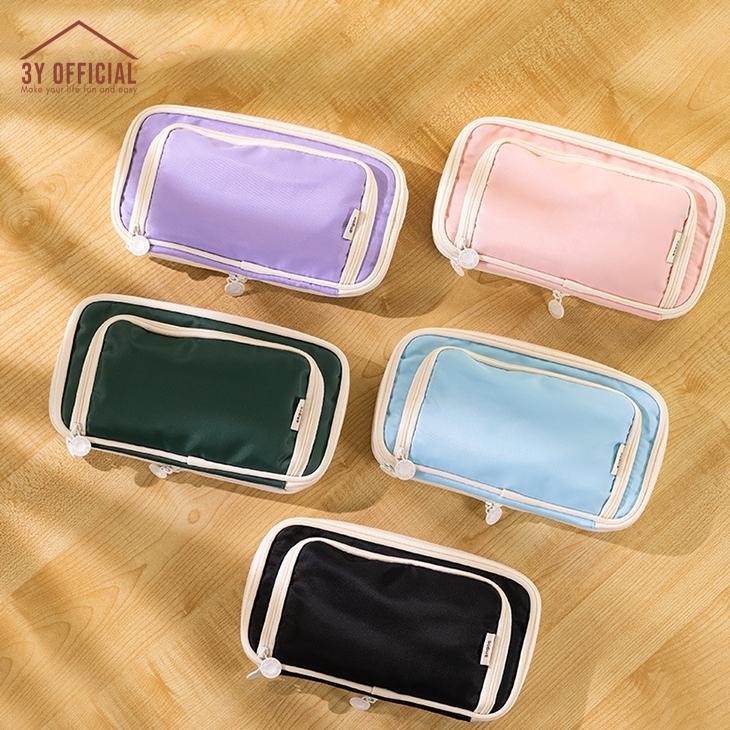 

3Y Angoo macaron window Pencil Case kotak pensil tempat makeup korean style
