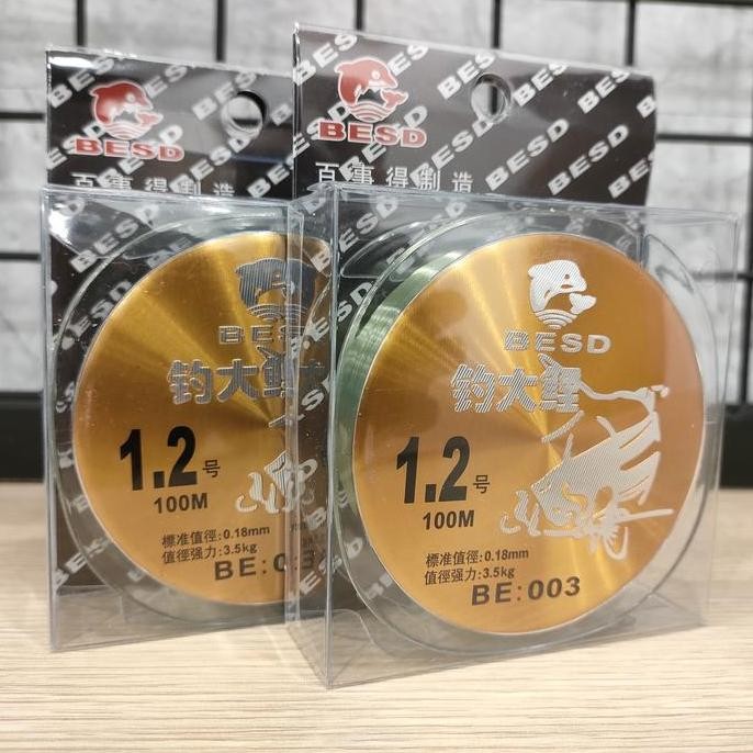 best seller] Senar Pancing BESD BE003 Gold 100m Nylon Warna Hijau Kuat Awet