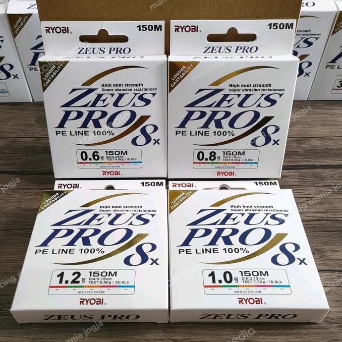 =+=+=+] Senar PE RYOBI Zeus Pro 8X 150m Multicolor PE Line