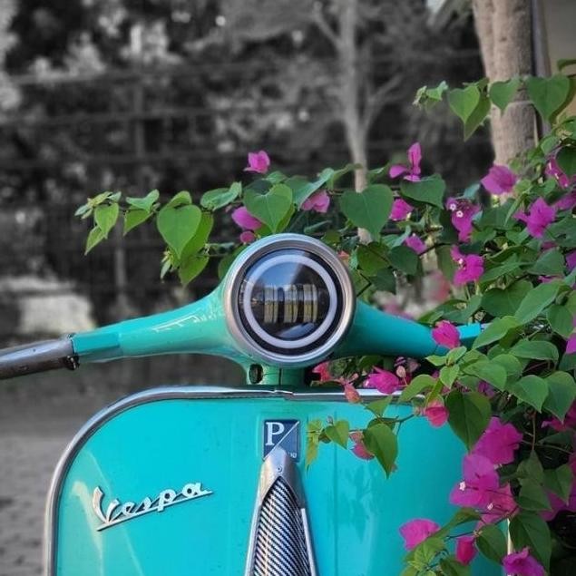 ] Lampu LED Daymaker Vespa Super 66 Stang Bulat Original Grade Impor