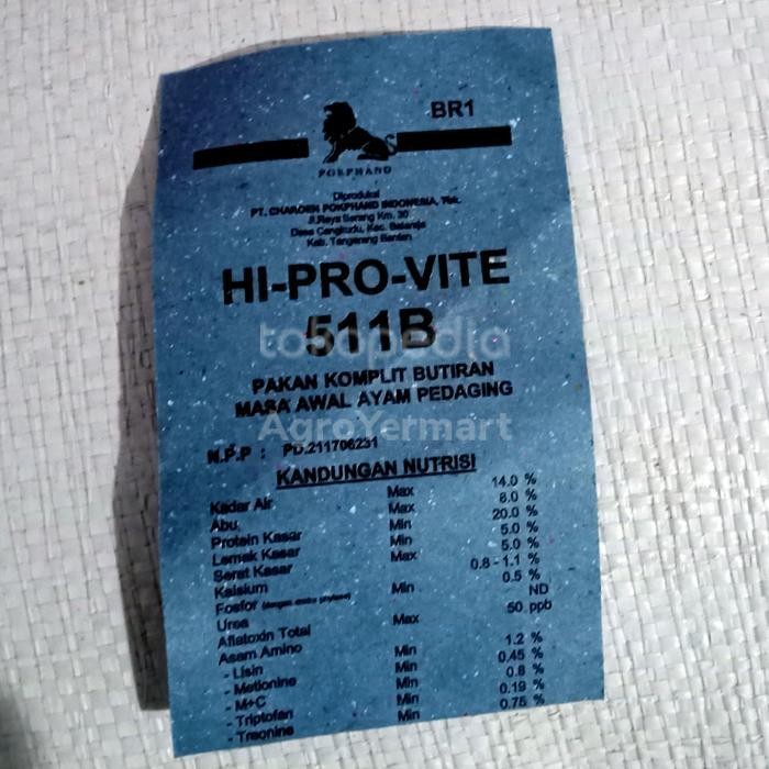 Pur Ayam 511 Voer Pakan Ayam Hi Pro Vite 511 Charoen Paket 10 Kg Original Dan Terpercaya