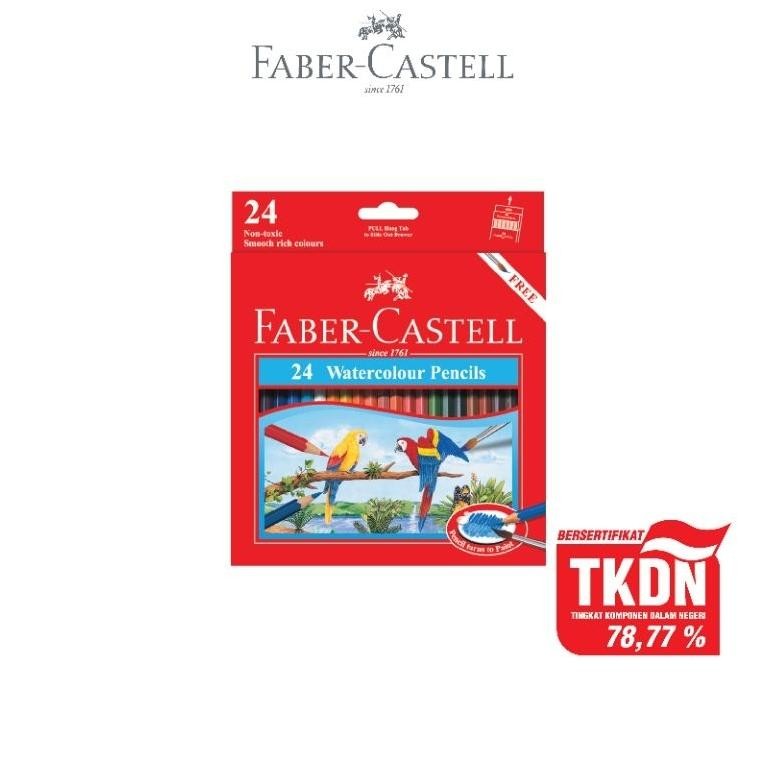 

Faber-Castell Pensil Warna Watercolour Pencil set 24 Panjang Free Kuas