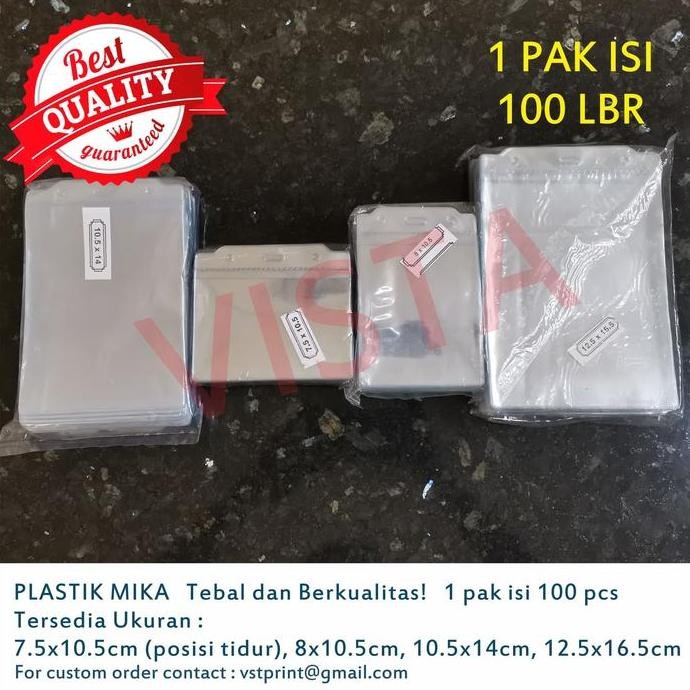 

Plastik Mika Id Card Ukuran 8X10.5 Cm Tebal 0.15 Isi 100Pcs Original