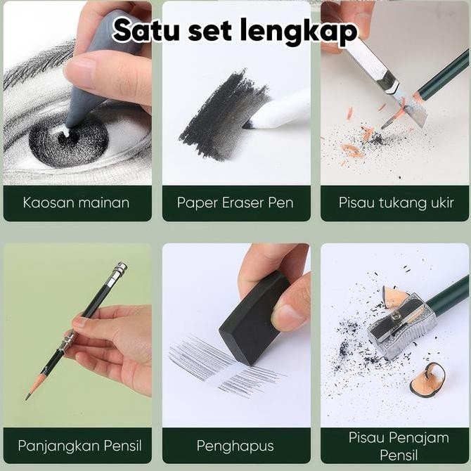 

PROMO GIORGIONE SET KUAS SKETSA G-101008 - SKETCH BRUSH SET PENSIL ARANG & PENGHAPUS