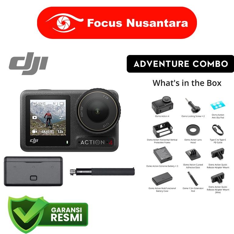Terlaris Dji Osmo Action 4 Camera Adventure Combo / Dji Osmo 4 Action Camera Standard Combo Garansi 