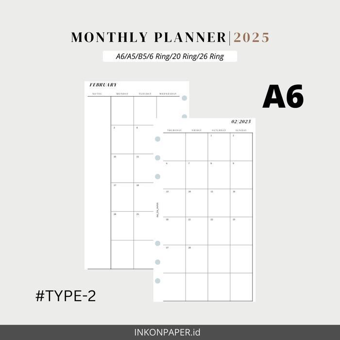 

SWG A6 - Planner 2025, Monthly Planner by INK_ON_PAPER