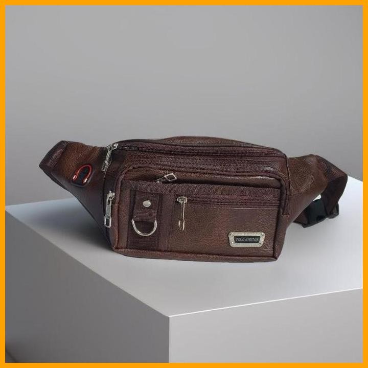 Original Tas Waisbag Kulit Tas Kulit Pria Merk Polo Amstar