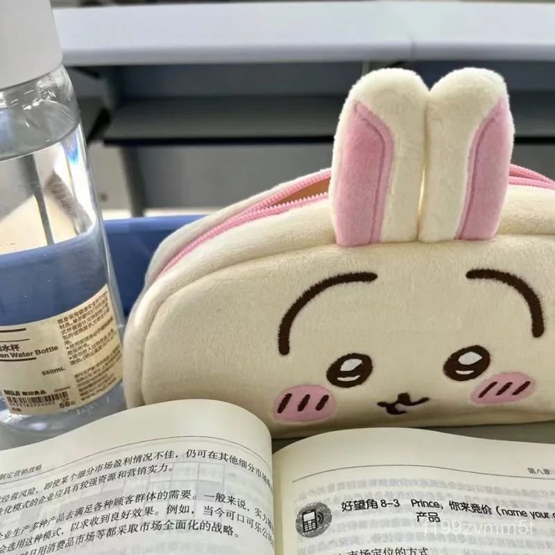 

Chiikawa Usachi Little Eight Pencil Case ins Japanese-style Cute Plush Stationery Bag Large Capacity Student Pencil Case LNX4