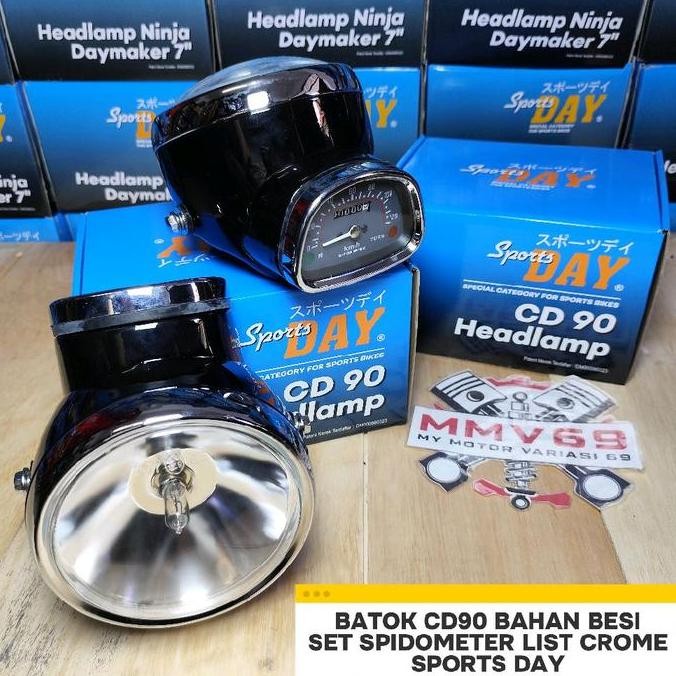 BATOK CD 90 LAMPU DEPAN HONDA S90 S90Z HEADLAMP CD90 SET SPIDOMETER LIST CROME BAHAN  BESI IMPORT ME