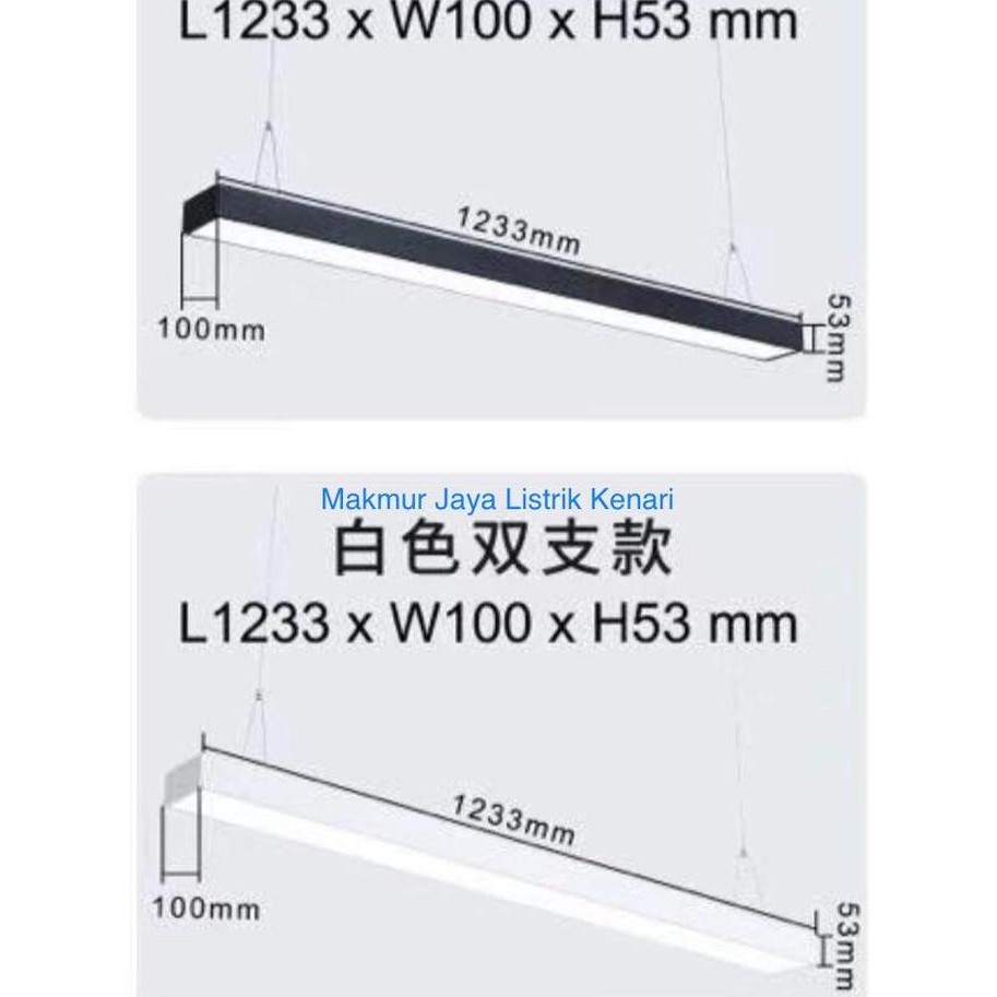 Lm Hanging Lamp Office Kosongan T8 2 Lampu Balok Ungan Tl T8 2 Lampu