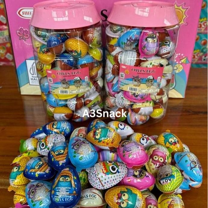 

Produk Baru!! Owl Eggs Coklat Compound Bentuk Telur Toples Isi 60 pcs