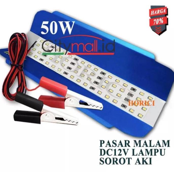 50W 12V DC/ PJU LED SUNLAMP JEPIT AKI/ SOROT OUTDOOR LAMPU JALAN ORIGINAL DAN TERPERCAYA