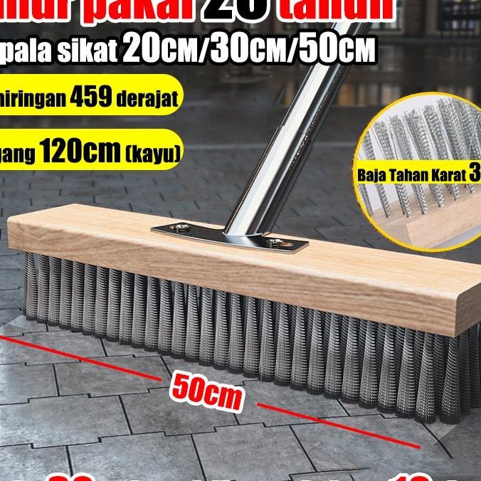 Bala Tahan Karat 304Sikat Pembersih Lantai Toilet Kamar Mandi 3 In1 Wire Brush Sikat Kawat Baja 2030