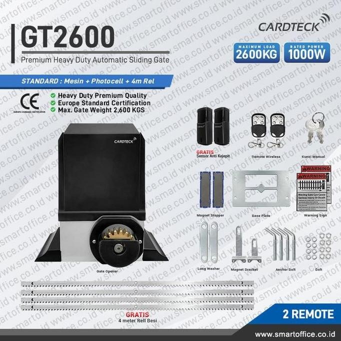 Ready | 2600Kg Heavy Duty Industrial Ac Motor Sliding Gate Cardteck Gt2600 Kualitas Premium