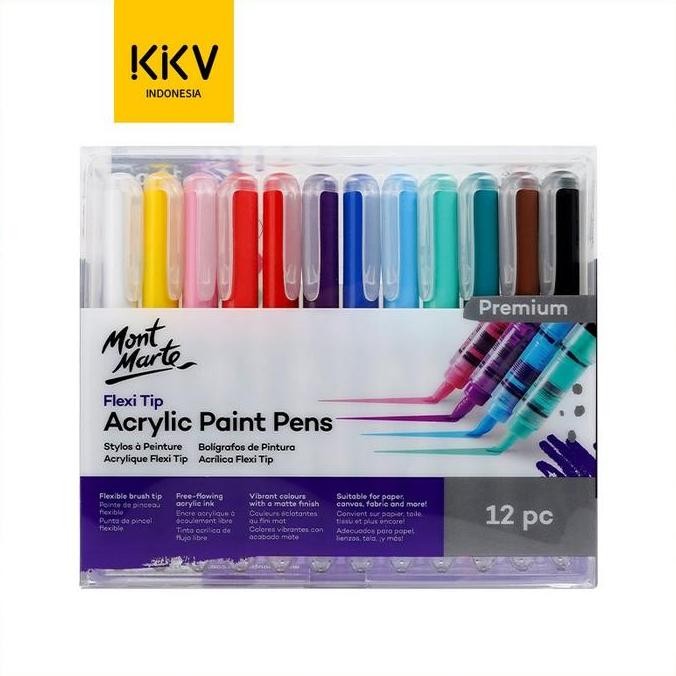 

Ohsome - Mont Marte Mpn0130 Acrlic Paint Pen Spidol Akrilik 12 Set
