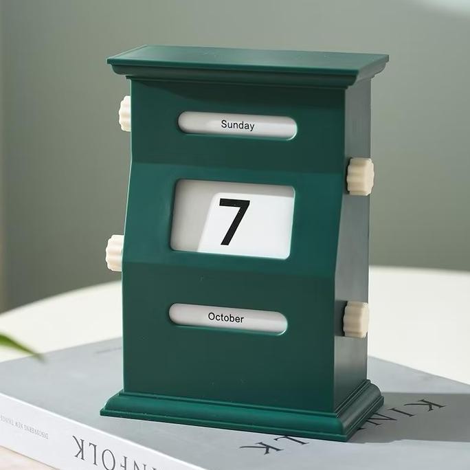 

Kalender Putar Retro Hiasan Meja Perpetual Calendar Permanen Calender Desktop Kalender