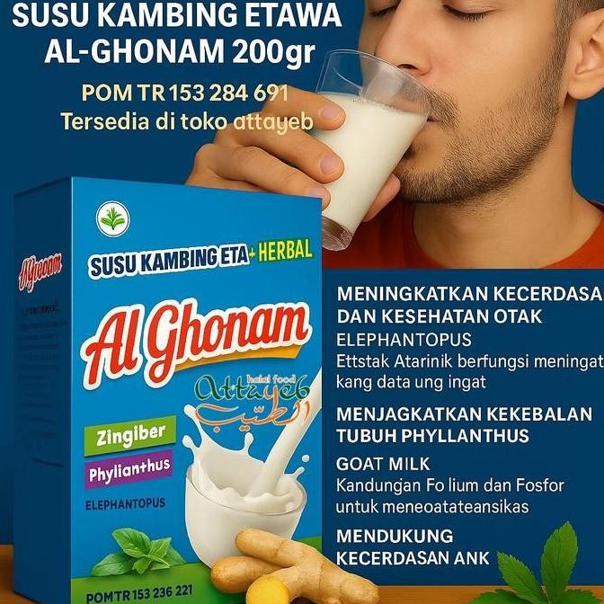 

Imun Tubuh Kuat Susu Kambing Etawa Milk Al Ghonam 200Gr Original Plus Herbal Meningkat Nuterisi Kecerdasan Otak Dan Menjaga Kualitas Tulang Lebih Kuat