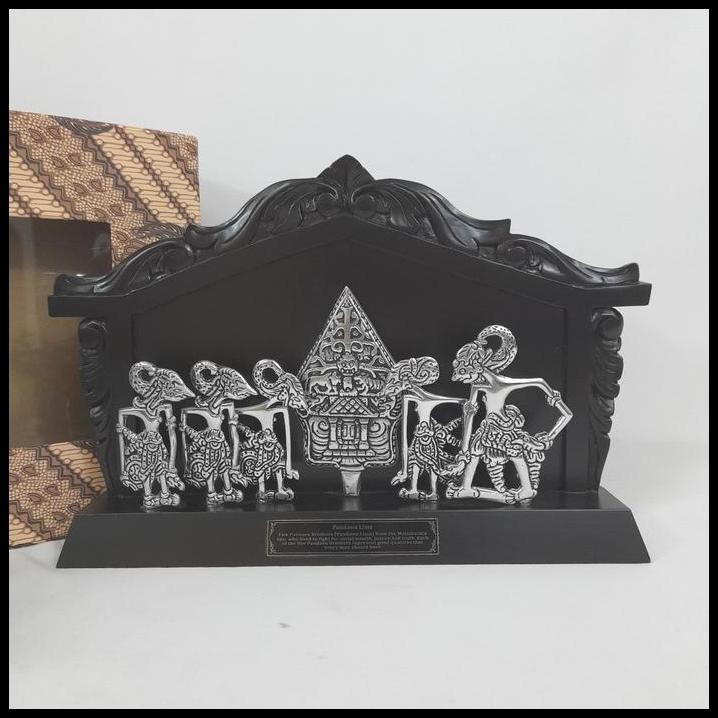 Wayang geber pajangan hiasan wayang Pandawa lima silver
