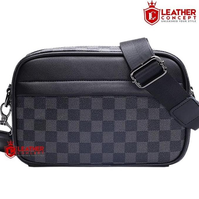 Leather Concept CHROME Tas Selempang Pria Kulit Tas Kulit Cowok Tas Pria Tas Jalan hitam cowok