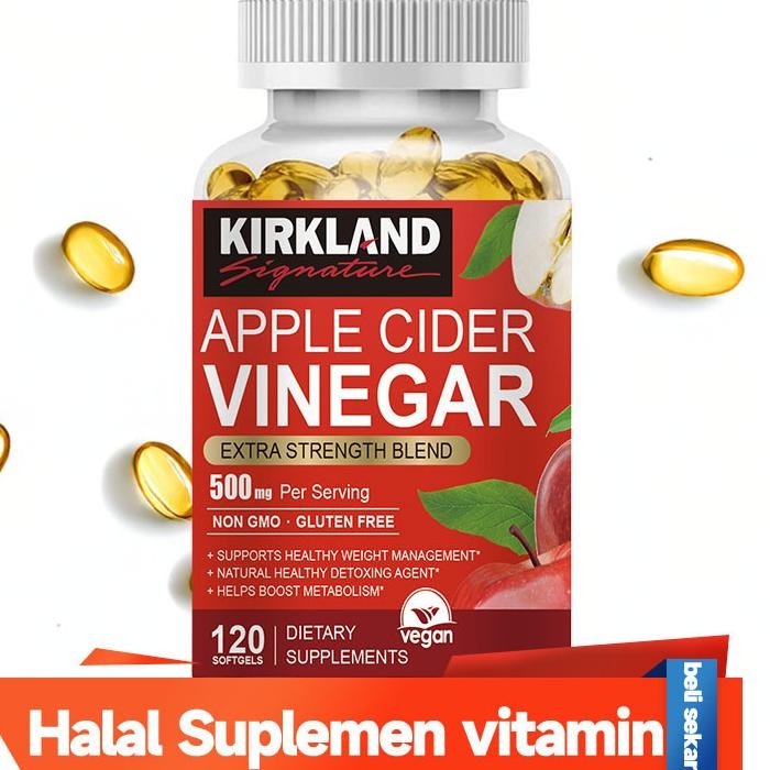Kirkland Cider Vinegar Kapsul Acv 1Mg Kapsul Cuka Apel Untuk Detoks Metabolisme Mendukung Pencernaan