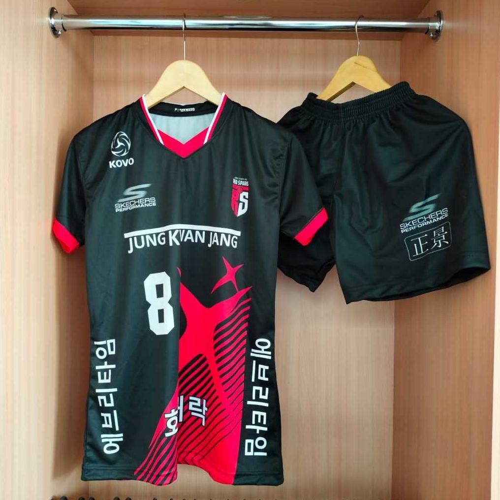 Red Spark Jersey Olahraga Volly Korea Gratis Nomor Fullprinting Dewasa Putra Putri 461 Nugi