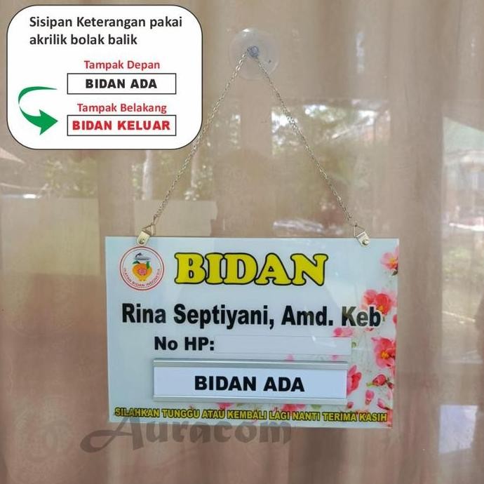 

Papan Bidan Akrilik, Papan Nama Bidan Akrilik, Custom Papan Dokter,