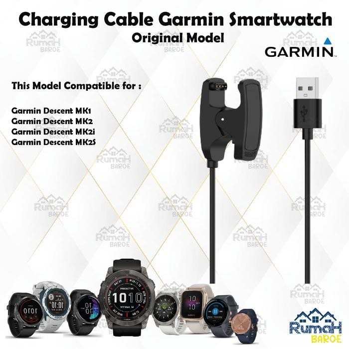 Kabel Charger Garmin Smartwatch Descent Mk1/Mk2/Mk2I/Mk2S Cable Usb Charger Smartwatch Ori Quality O
