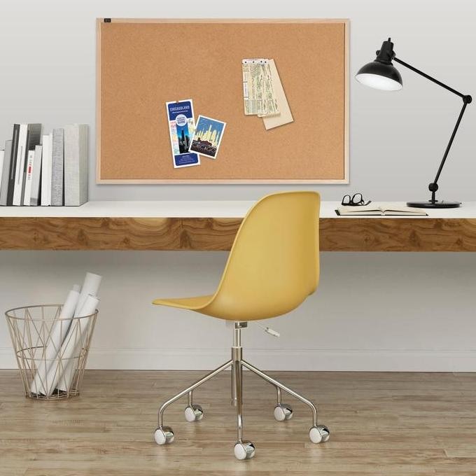 

Quartet Natural Cork Surface Bulletin Display Board Oak Frame Papan