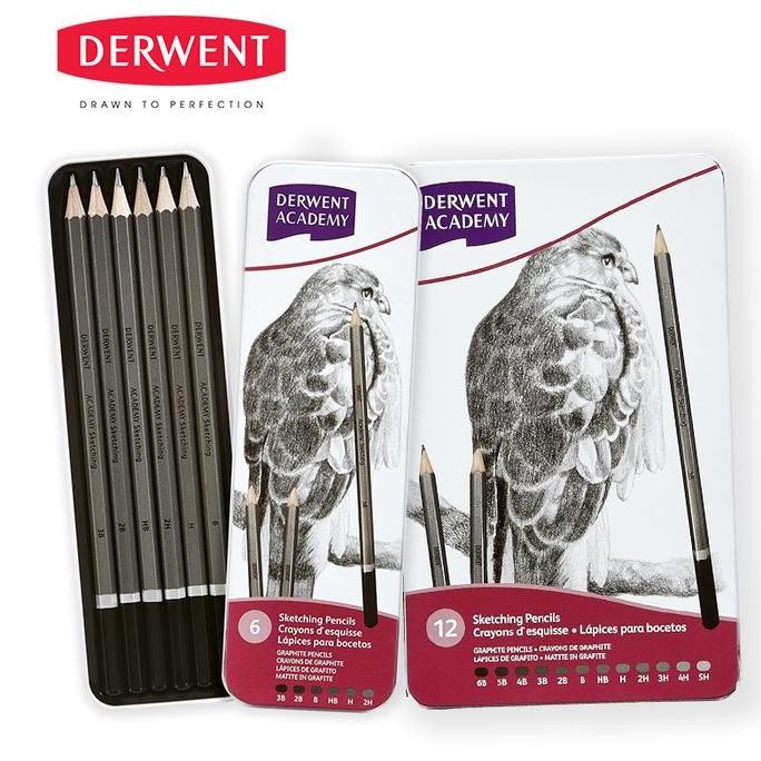 

TERBARU - Pensil Sketsa Gambar Derwent Academy Sketching Pencil Set Metal Tin
