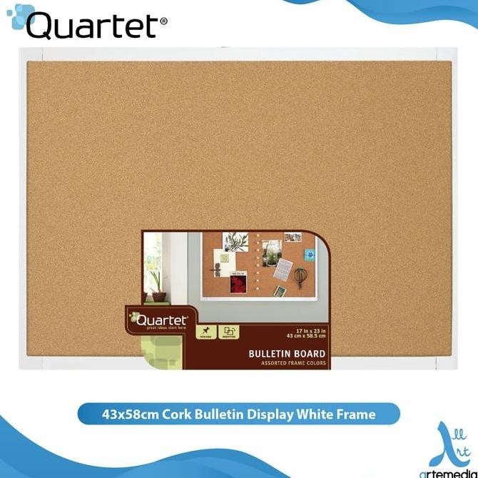 

Papan Tulis Tempel Quartet 43x58cm Cork Bulletin Display White Frame