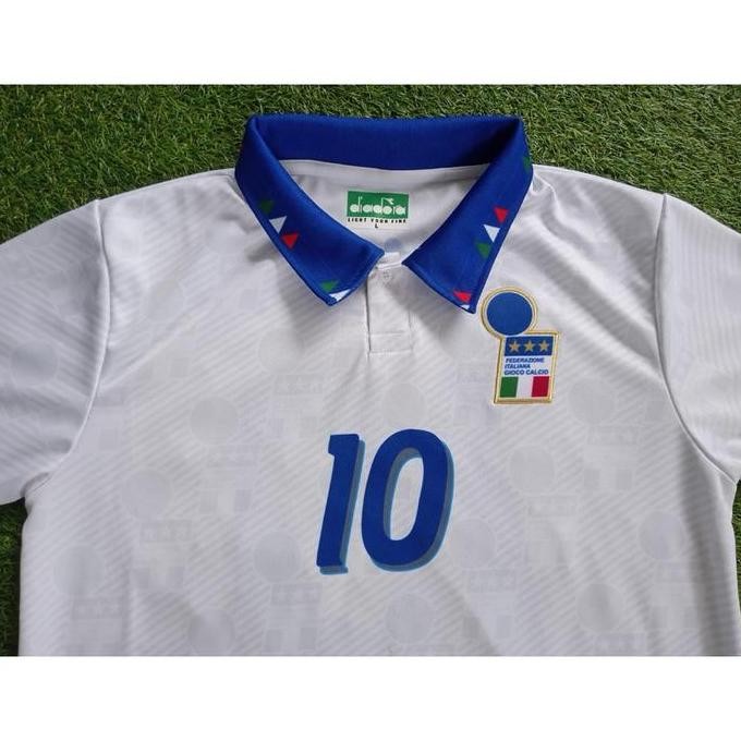 Baju Bola Retro Italy Away 1994 World Cup Vintage Classic Jersey Blokecore Terlaris