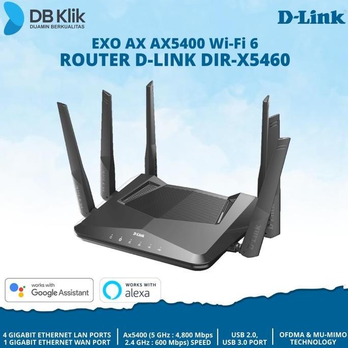 TERLARIS - Router D-LINK DIR-X5460 EXO AX AX5400 - DLink DIR X5460 Mesh Wi-Fi 6