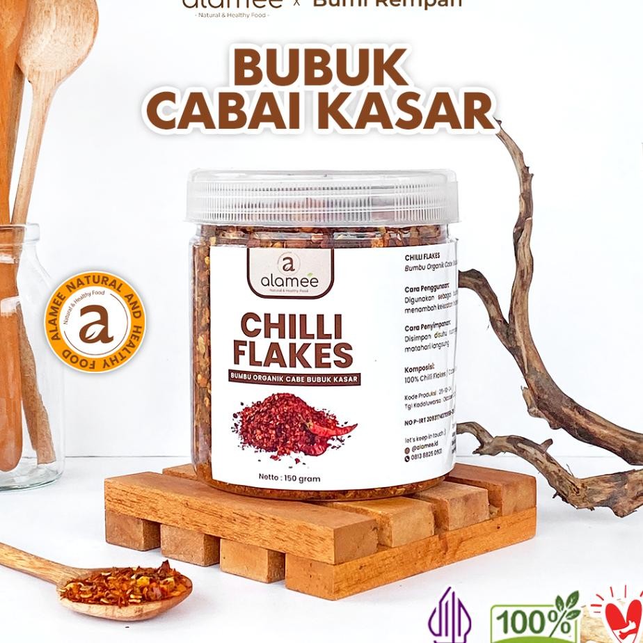 

Alamee Cabe Bubuk Kasar Chilli Flakes Cabai Bumbu Dapur Masak Organik Rempah Rimpang Murni Seasoning 50G