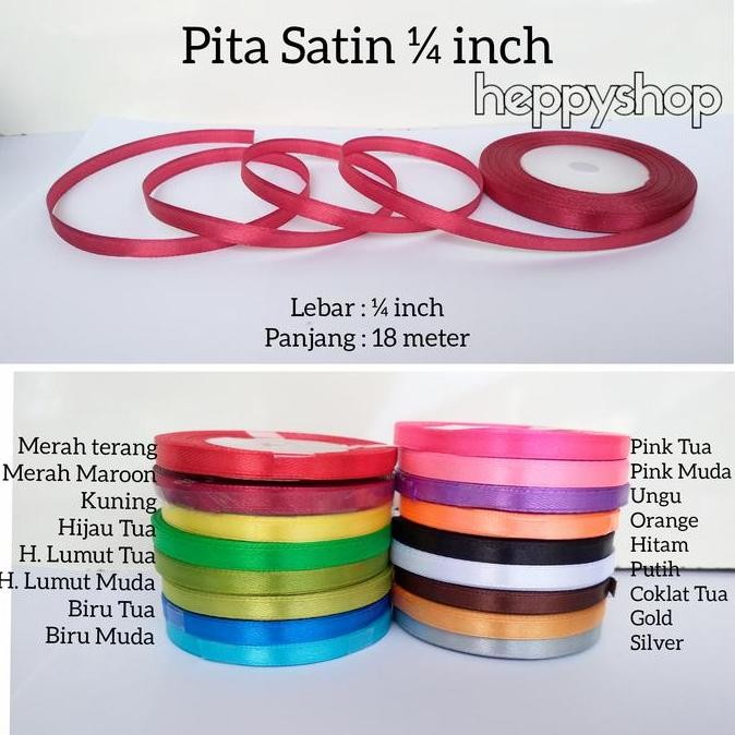 

Buruan beli] Pita Satin 1/4 inch (0,6 cm)