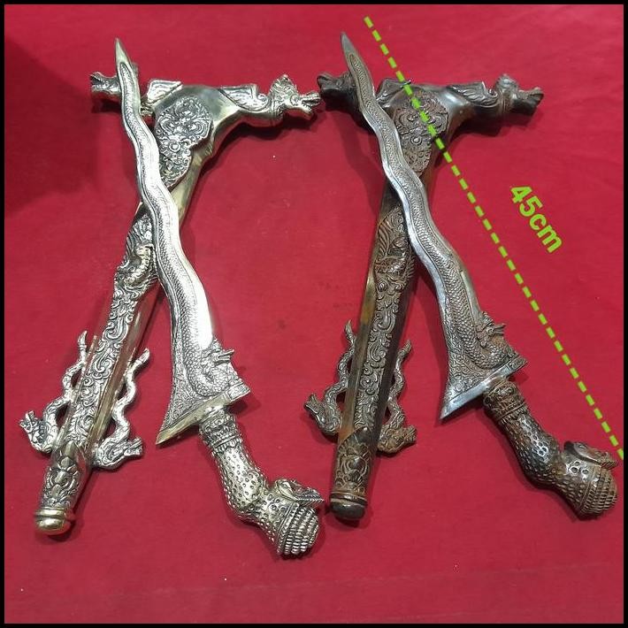 keris nogo sapto ful kuningan panjang 45cm