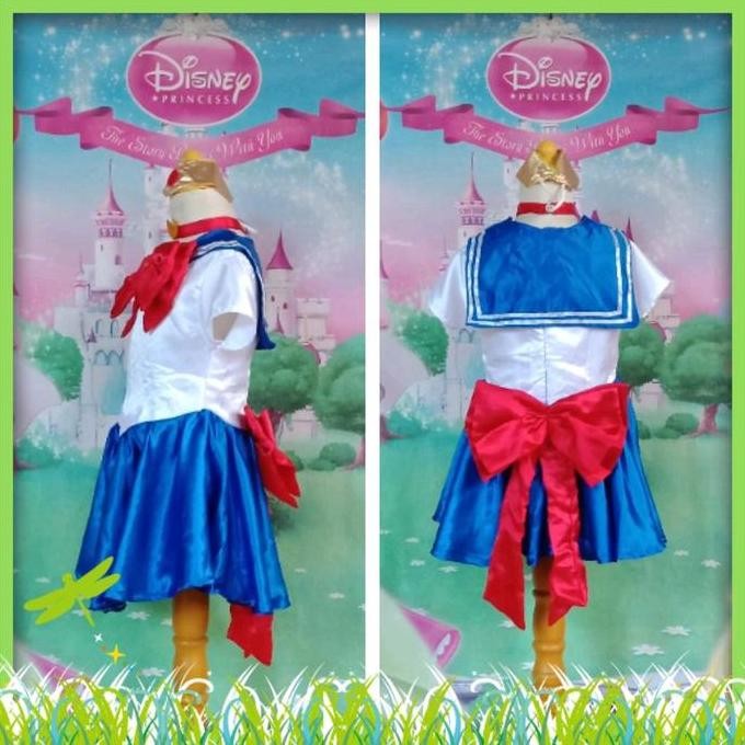 NEW  Usagi Tsukino Sailormoon Biru/Baju Kostum Anime/Sailor Moon Size Anak Dan Dewasa/Cosplay Sailor