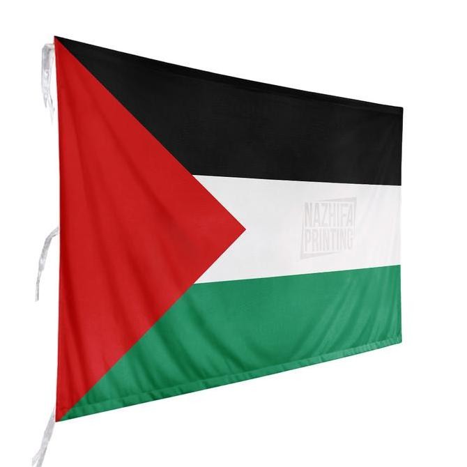 Nazhifa Printing - Bendera Palestina, Palestine 1 sisi, Bahan Satin Peles Ukuran kecil-Besar murah