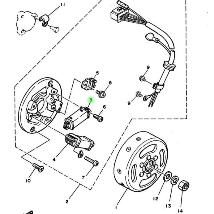 ready SPUL JALAN,SPOOL CDI PENGISIAN RX KING,RXS,RXZ, YT115 ORI 1MF-85520-V0