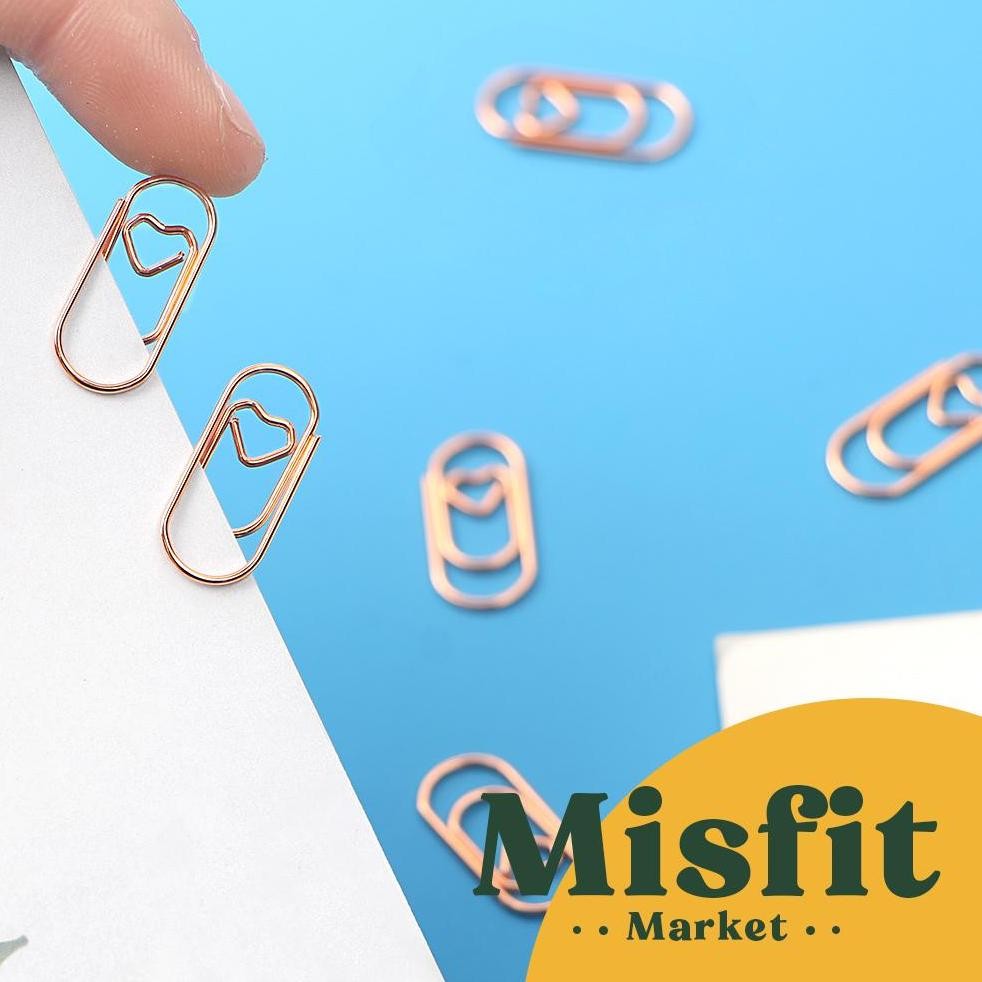 

Readyy!! Heart Shaped Paper Clip 20 mm (50 pcs) Klip Kertas bentuk Hati Paperclip Metal