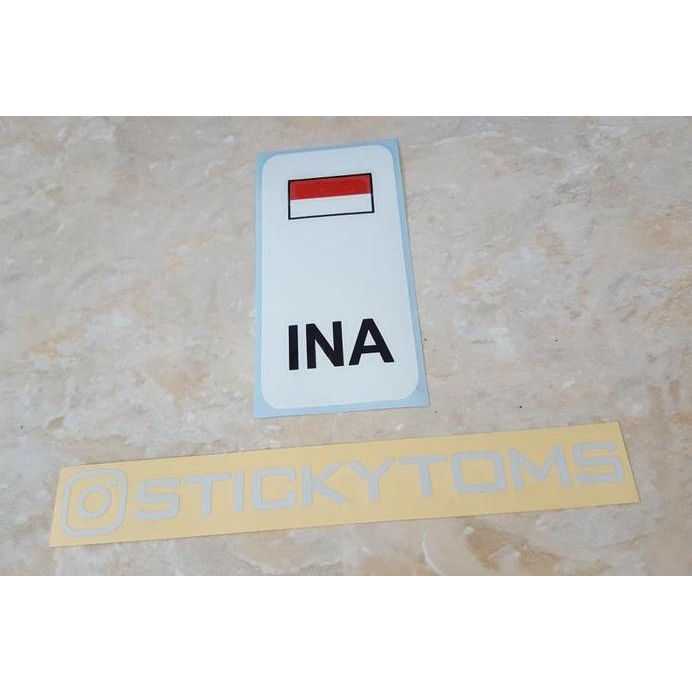 

ready !!! Stiker INA license plate bendera Indonesia Merah Putih